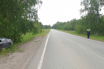 На трассе возле Южноуральска водитель улетел в кювет и врезался в дерево